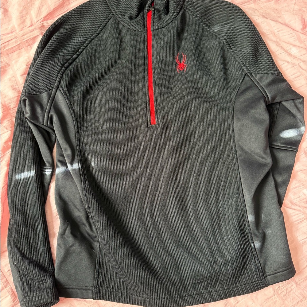 Spyder Black Pullover with Red Detail